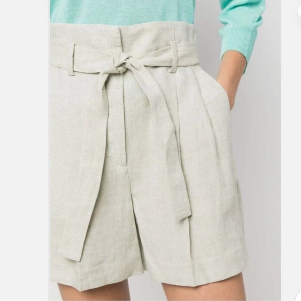 Madeleine revolve high waist linen blend shorts paper bag pleat summer old money